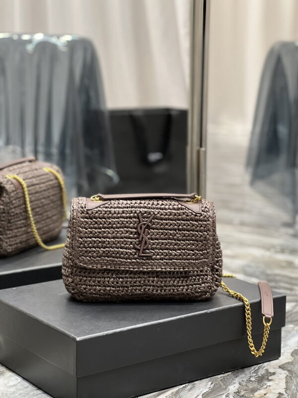[REP 1:1] Saint Laurent Niki Baby Chain Bag Dark Brown For Women, Women's Bags 8.2in/21cm YSL