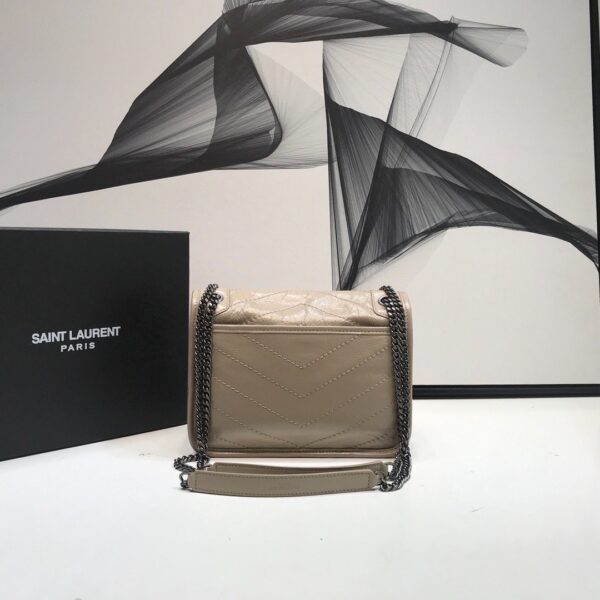 [REP 1:1] Saint Laurent Niki Baby Chain Bag In Crinkled Vintage Beige For Women 8.2in/21cm YSL 6331600EN049956