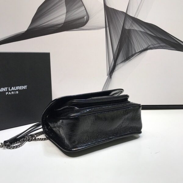 [REP 1:1] Saint Laurent Niki Baby Chain Bag In Crinkled Vintage Black For Women 8.2in/21cm YSL 6331600EN041000
