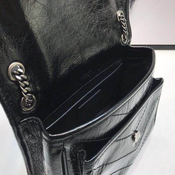 [REP 1:1] Saint Laurent Niki Baby Chain Bag In Crinkled Vintage Black For Women 8.2in/21cm YSL 6331600EN041000