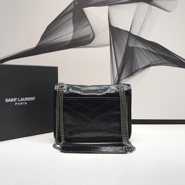 [REP 1:1] Saint Laurent Niki Baby Chain Bag In Crinkled Vintage Black For Women 8.2in/21cm YSL 6331600EN041000