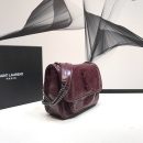 [REP 1:1] Saint Laurent Niki Baby Chain Bag In Crinkled Vintage  Burgundy For Women 8.2in/21cm YSL 6331600EN046475