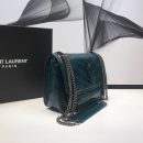 [REP 1:1] Saint Laurent Niki Baby Chain Bag In Crinkled Vintage Dark Green For Women 8.2in/21cm YSL
