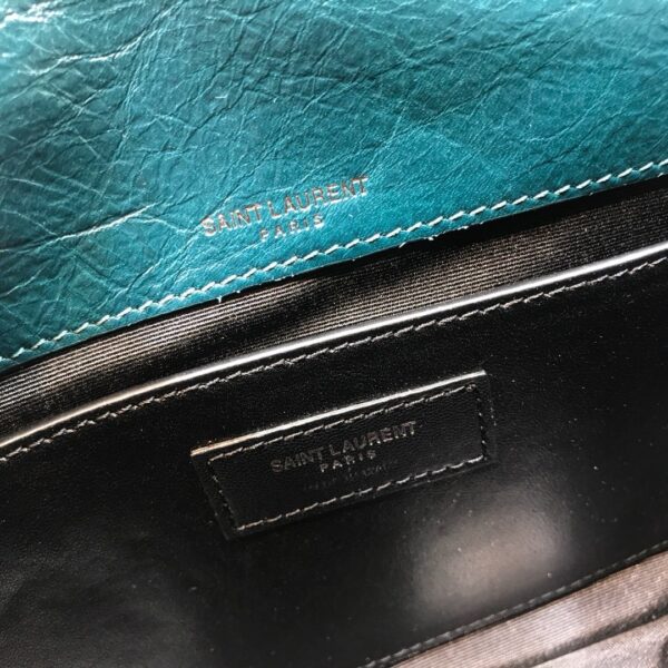 [REP 1:1] Saint Laurent Niki Baby Chain Bag In Crinkled Vintage Dark Green For Women 8.2in/21cm YSL