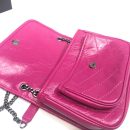 [REP 1:1] Saint Laurent Niki Baby Chain Bag In Crinkled Vintage Dark Pink For Women 8.2in/21cm YSL