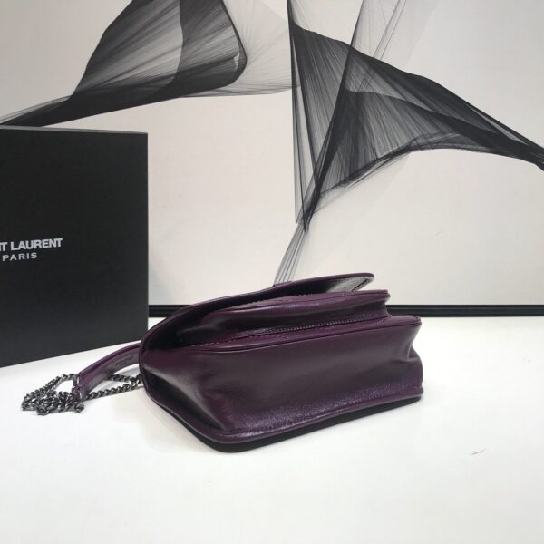 [REP 1:1] Saint Laurent Niki Baby Chain Bag In Crinkled Vintage Dark Violet For Women 8.2in/21cm YSL