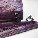 [REP 1:1] Saint Laurent Niki Baby Chain Bag In Crinkled Vintage Dark Violet For Women 8.2in/21cm YSL