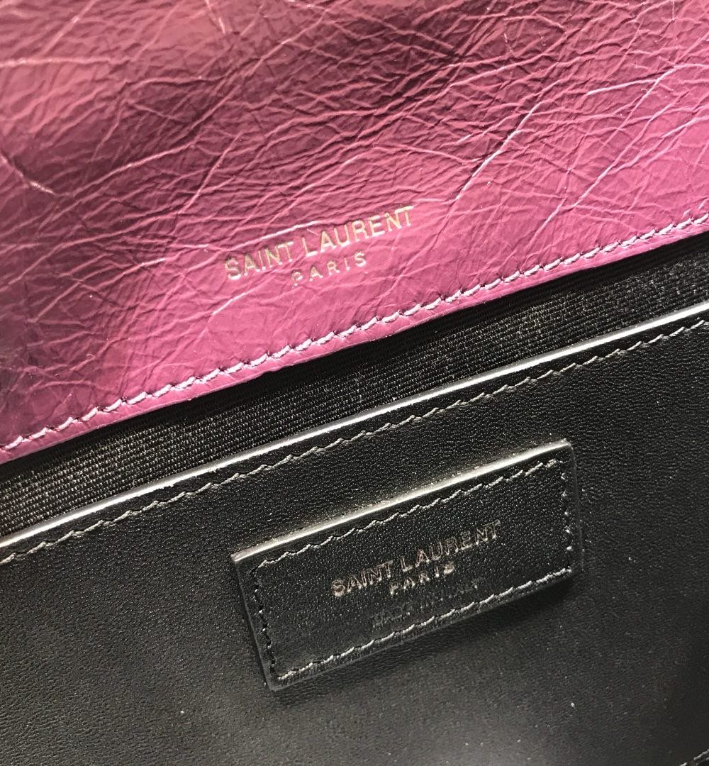 [REP 1:1] Saint Laurent Niki Baby Chain Bag In Crinkled Vintage Dark Violet For Women 8.2in/21cm YSL