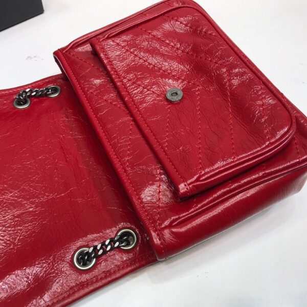 [REP 1:1] Saint Laurent Niki Baby Chain Bag In Crinkled Vintage Red For Women 8.2in/21cm YSL