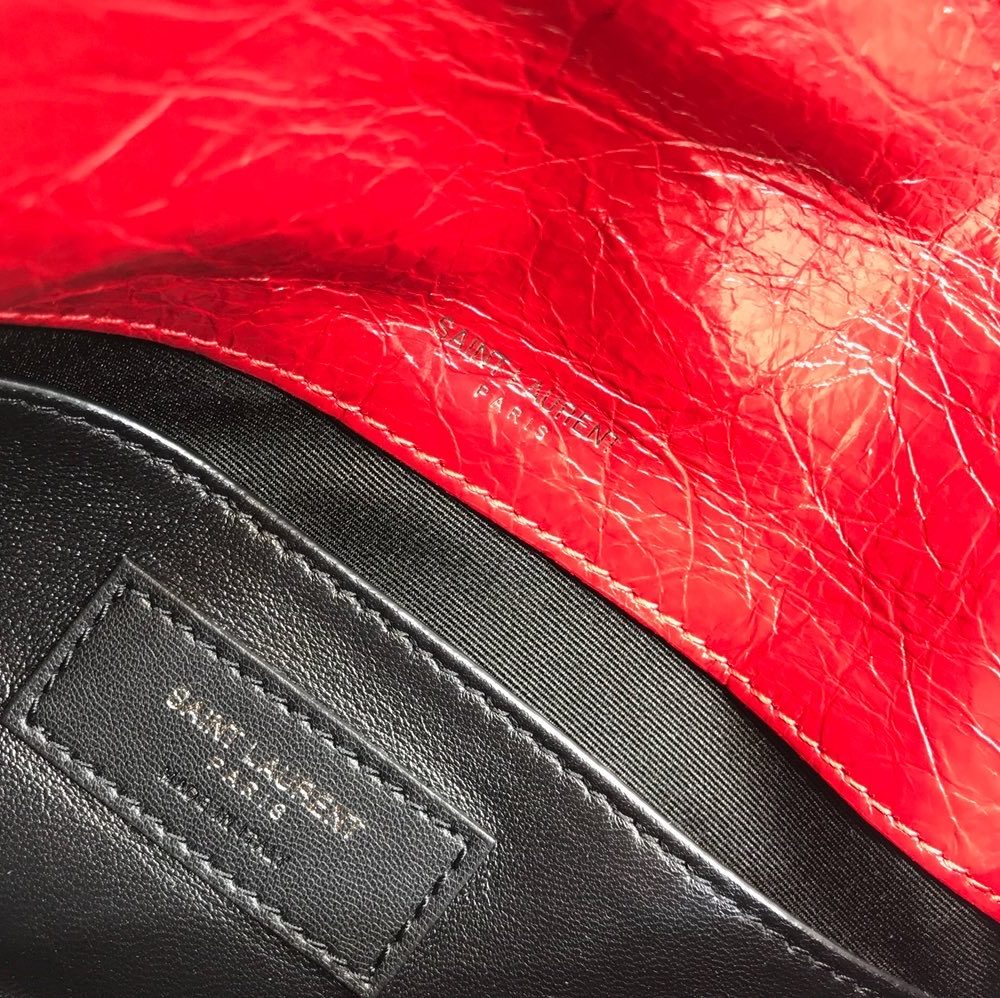 [REP 1:1] Saint Laurent Niki Baby Chain Bag In Crinkled Vintage Red For Women 8.2in/21cm YSL