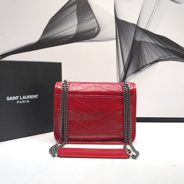 [REP 1:1] Saint Laurent Niki Baby Chain Bag In Crinkled Vintage Red For Women 8.2in/21cm YSL