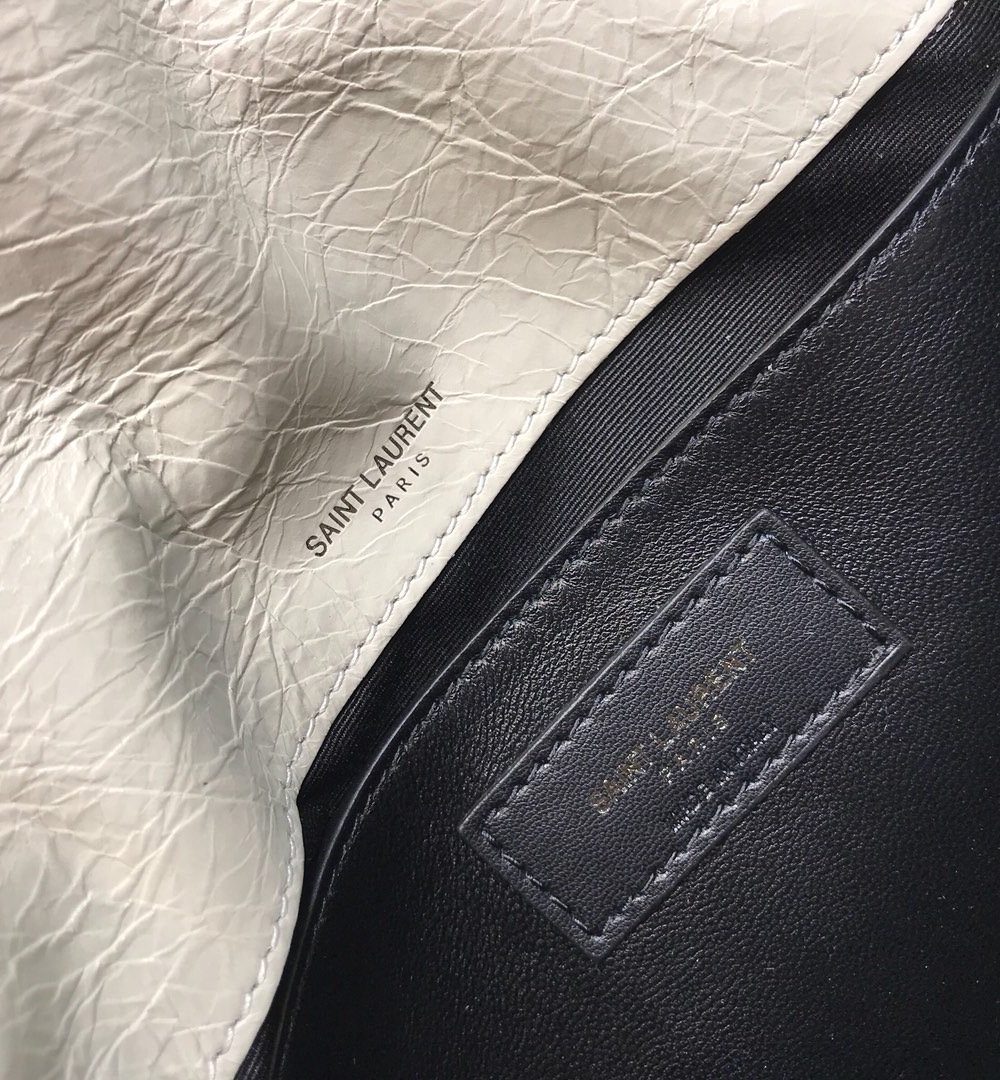 [REP 1:1] Saint Laurent Niki Baby Chain Bag In Crinkled Vintage White For Women 8.2in/21cm YSL 6331600EN049207