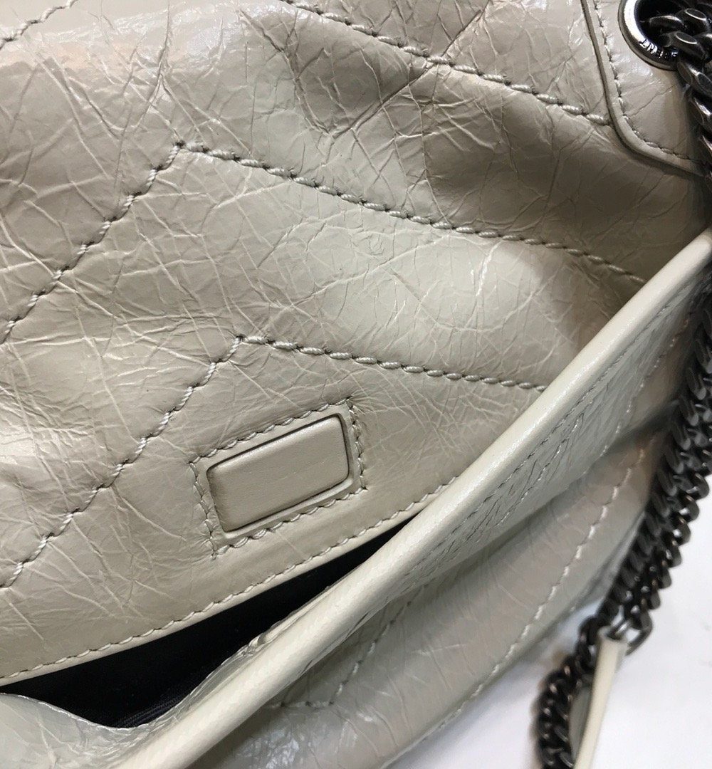 [REP 1:1] Saint Laurent Niki Baby Chain Bag In Crinkled Vintage White For Women 8.2in/21cm YSL 6331600EN049207