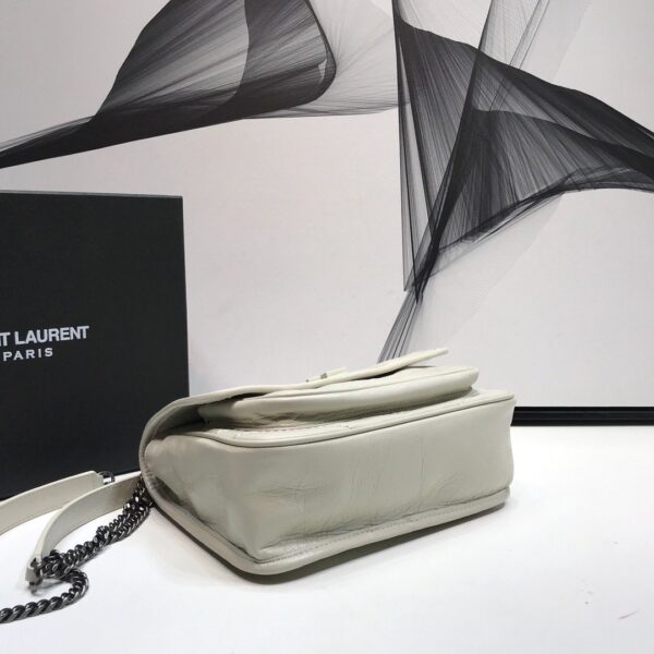[REP 1:1] Saint Laurent Niki Baby Chain Bag In Crinkled Vintage White For Women 8.2in/21cm YSL 6331600EN049207