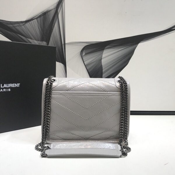 [REP 1:1] Saint Laurent Niki Baby Chain Bag Vintage Grey For Women 8.2in/21cm YSL