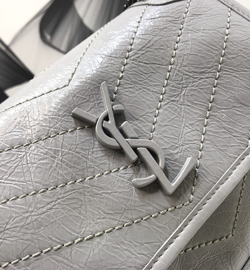 [REP 1:1] Saint Laurent Niki Baby Chain Bag Vintage Grey For Women 8.2in/21cm YSL