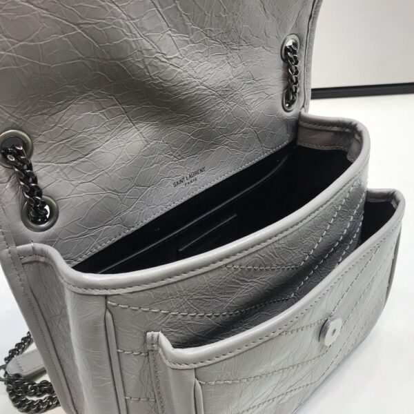 [REP 1:1] Saint Laurent Niki Baby Chain Bag Vintage Grey For Women 8.2in/21cm YSL