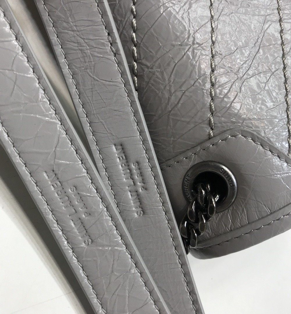 [REP 1:1] Saint Laurent Niki Baby Chain Bag Vintage Grey For Women 8.2in/21cm YSL