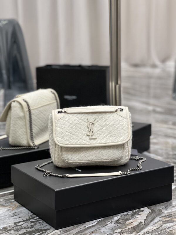 [REP 1:1] Saint Laurent Niki Baby Chain Bag White For Women, Women's Bags 8.2in/21cm YSL