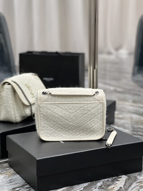 [REP 1:1] Saint Laurent Niki Baby Chain Bag White For Women, Women's Bags 8.2in/21cm YSL