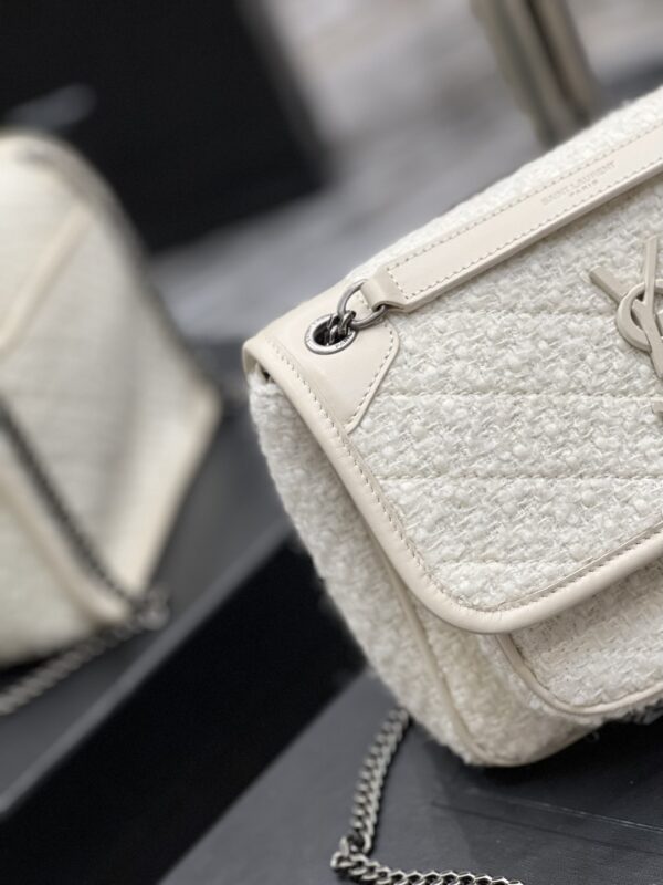 [REP 1:1] Saint Laurent Niki Baby Chain Bag White For Women, Women's Bags 8.2in/21cm YSL