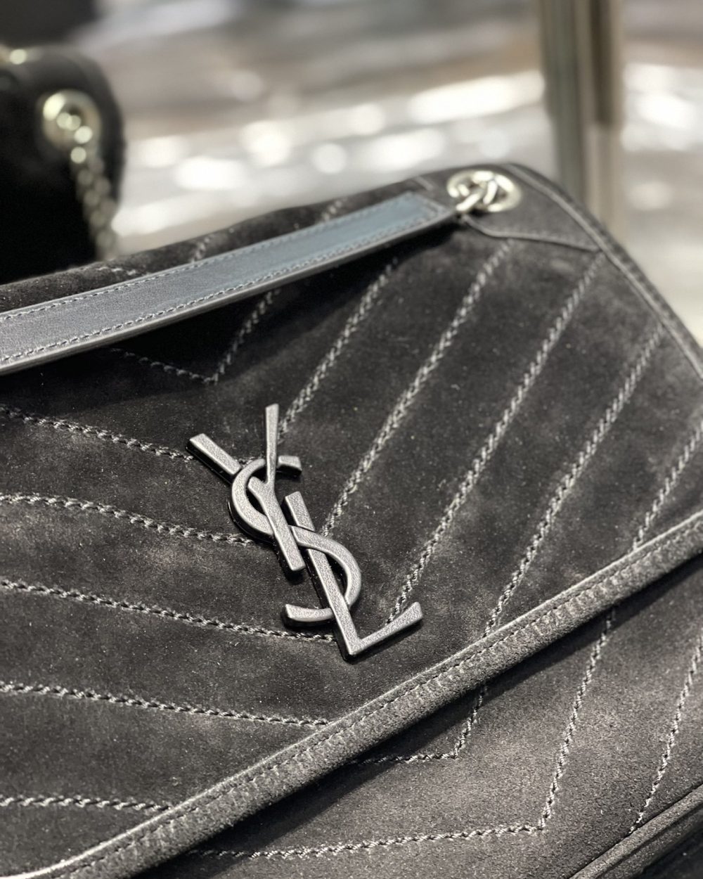 [REP 1:1] Saint Laurent Niki Medium Chain Bag Black In Crinkled With Metal Hardware For Women 11in/28cm YSL