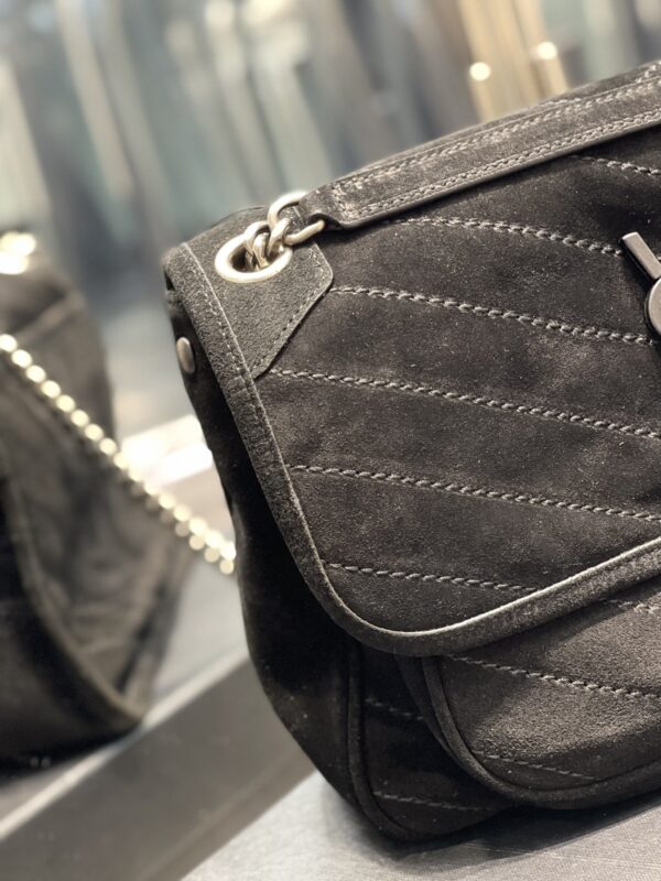 [REP 1:1] Saint Laurent Niki Medium Chain Bag Black In Crinkled With Metal Hardware For Women 11in/28cm YSL