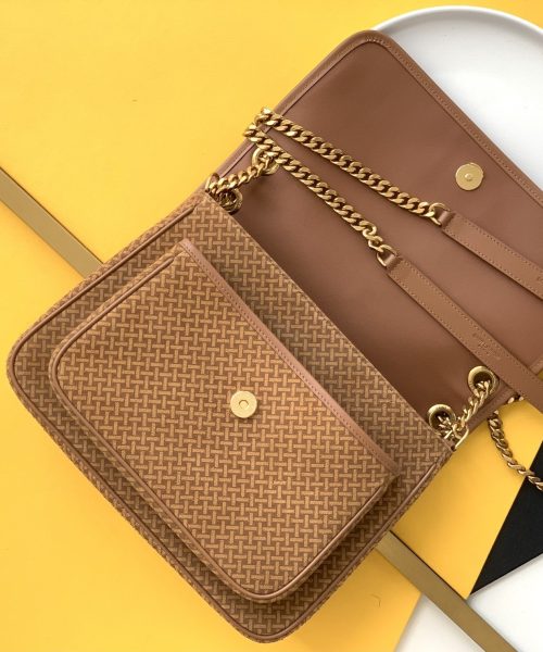 [REP 1:1] Saint Laurent Niki Medium Chain Bag Brown In Vintage Crinkled With Gold Toned Hardware For Women 11in/28cm YSL