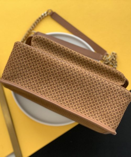 [REP 1:1] Saint Laurent Niki Medium Chain Bag Brown In Vintage Crinkled With Gold Toned Hardware For Women 11in/28cm YSL