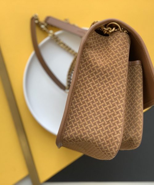 [REP 1:1] Saint Laurent Niki Medium Chain Bag Brown In Vintage Crinkled With Gold Toned Hardware For Women 11in/28cm YSL