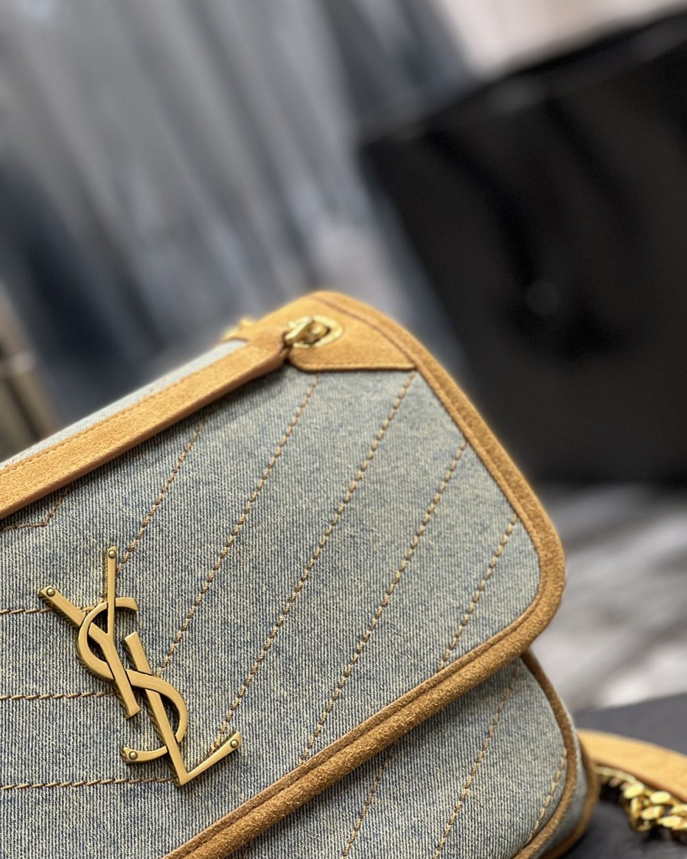 [REP 1:1] Saint Laurent Niki Medium Chain Bag In Canvas For Women 11in/28cm YSL