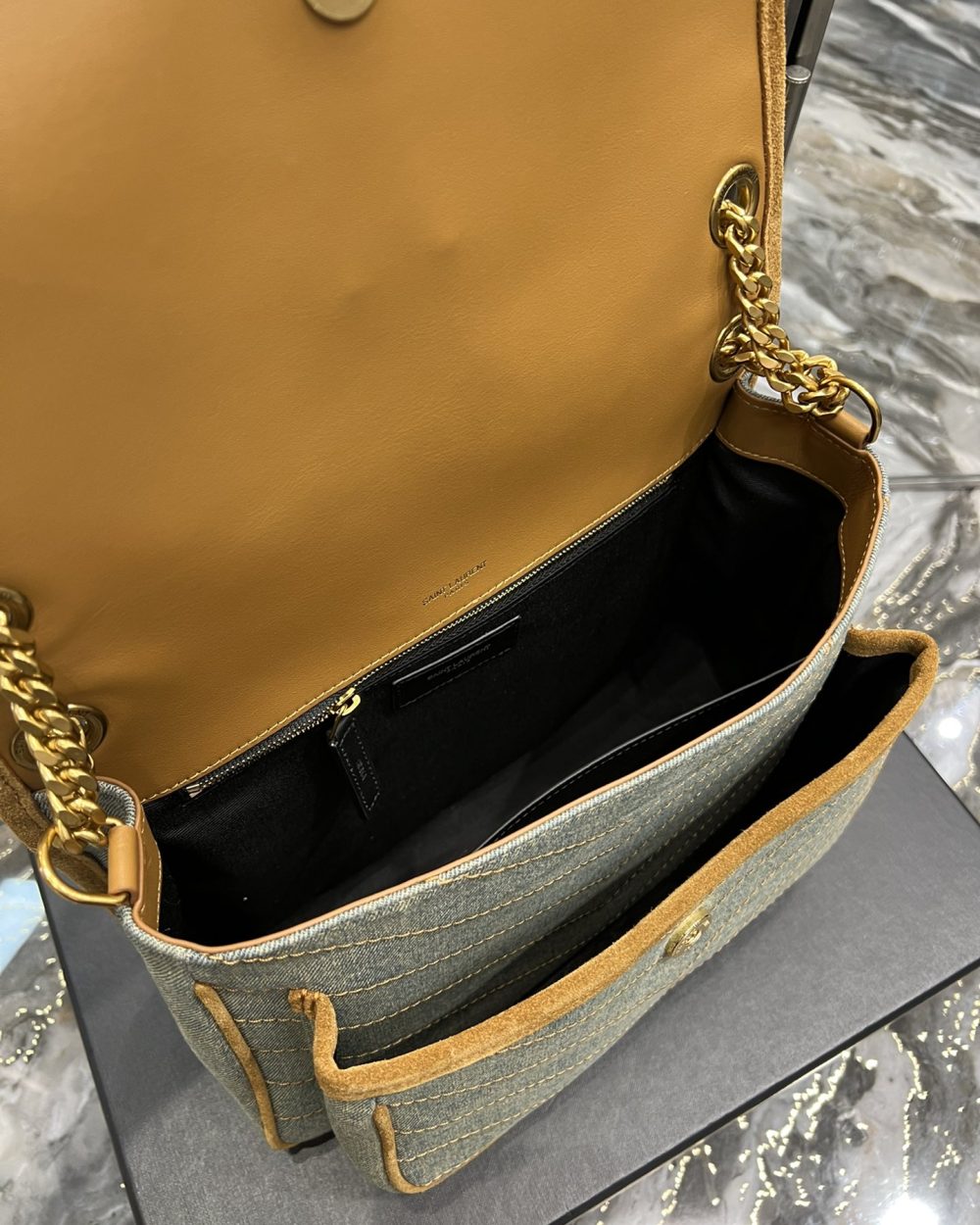 [REP 1:1] Saint Laurent Niki Medium Chain Bag In Canvas For Women 11in/28cm YSL