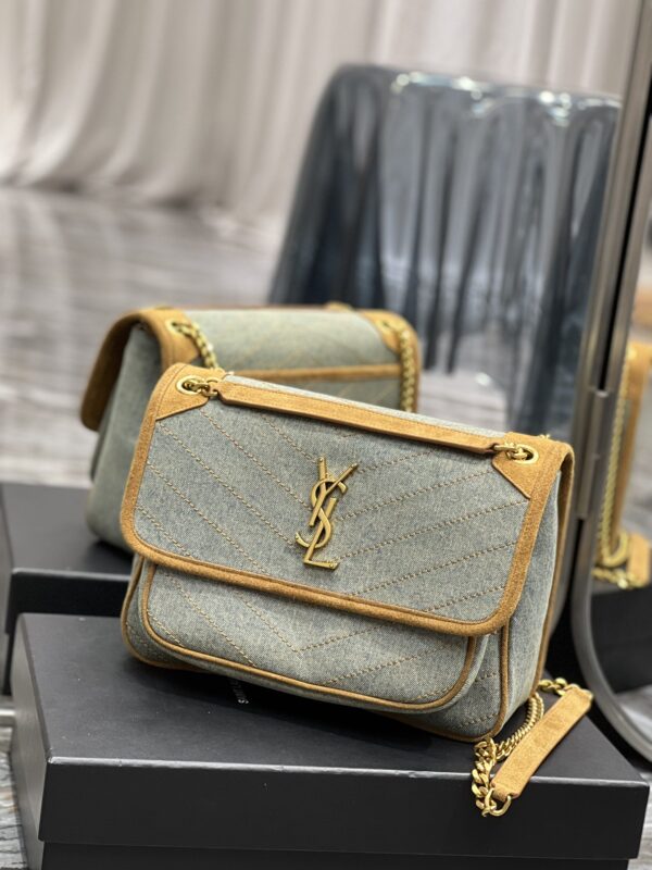 [REP 1:1] Saint Laurent Niki Medium Chain Bag In Canvas For Women 11in/28cm YSL