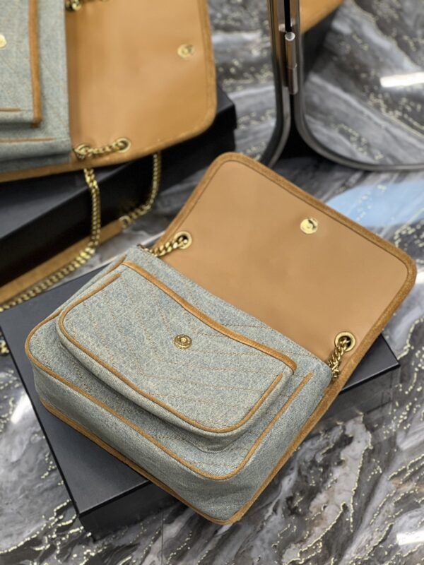 [REP 1:1] Saint Laurent Niki Medium Chain Bag In Canvas For Women 11in/28cm YSL