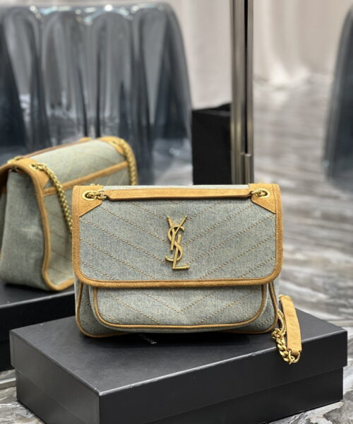 [REP 1:1] Saint Laurent Niki Medium Chain Bag In Canvas For Women 11in/28cm YSL