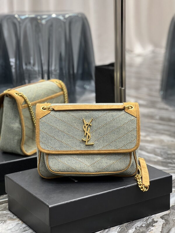 [REP 1:1] Saint Laurent Niki Medium Chain Bag In Canvas For Women 11in/28cm YSL