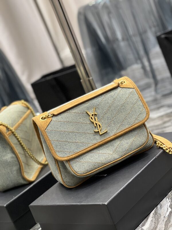 [REP 1:1] Saint Laurent Niki Medium Chain Bag In Canvas For Women 11in/28cm YSL