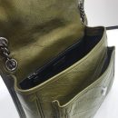 [REP 1:1] Saint Laurent Niki Medium Chain Bag In Crinkled Vintage Green For Women 11in/28cm YSL 6331581YG041229