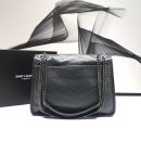 [REP 1:1] Saint Laurent Niki Medium Chain Bag In Crinkled Vintage Grey For Women 11in/28cm YSL 6331580EN041112