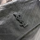 [REP 1:1] Saint Laurent Niki Medium Chain Bag In Crinkled Vintage Grey For Women 11in/28cm YSL 6331580EN041112