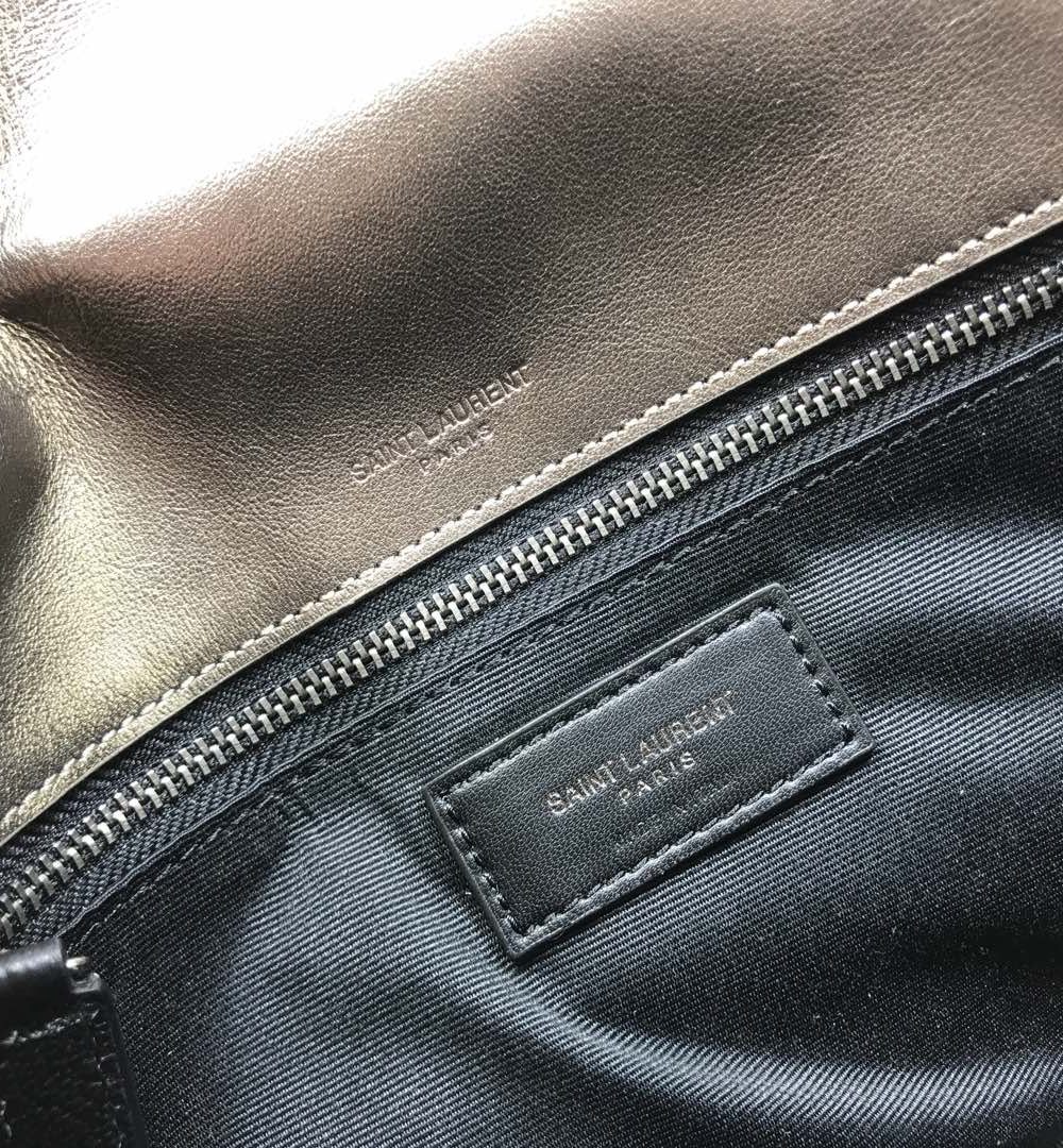 [REP 1:1] Saint Laurent Niki Medium Chain Bag In Crinkled Vintage Silver For Women 11in/28cm YSL