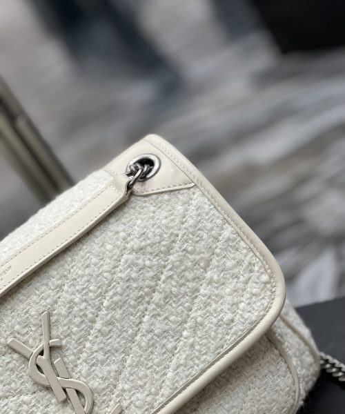 [REP 1:1] Saint Laurent Niki Medium Chain Bag White For Women, Women's Bags 11in/28cm YSL