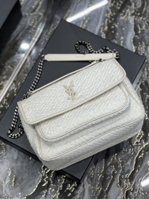 [REP 1:1] Saint Laurent Niki Medium Chain Bag White For Women, Women's Bags 11in/28cm YSL