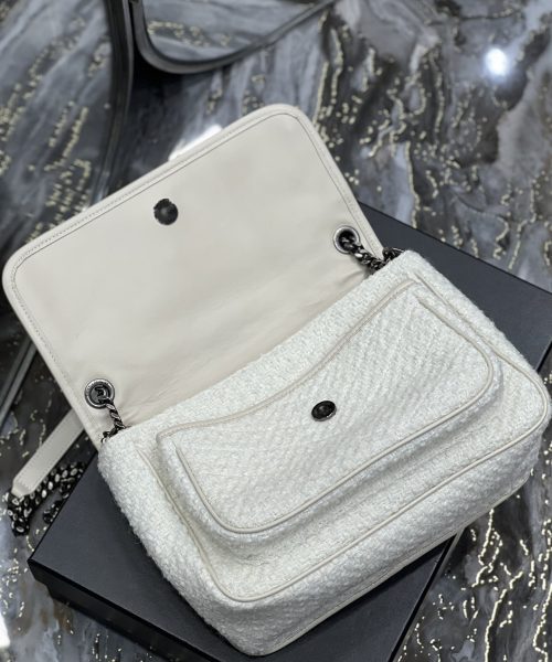 [REP 1:1] Saint Laurent Niki Medium Chain Bag White For Women, Women's Bags 11in/28cm YSL