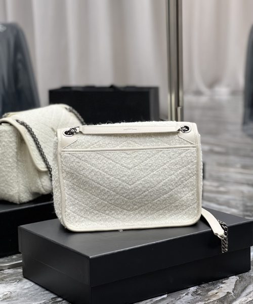 [REP 1:1] Saint Laurent Niki Medium Chain Bag White For Women, Women's Bags 11in/28cm YSL