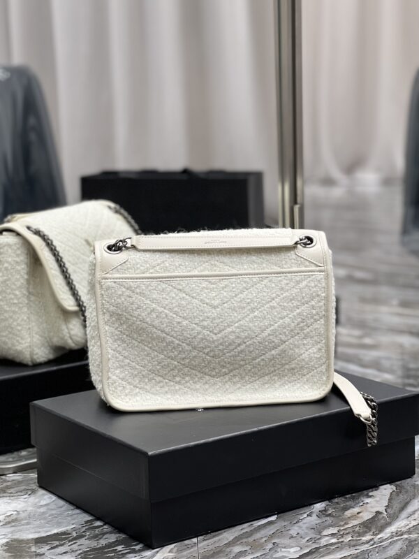 [REP 1:1] Saint Laurent Niki Medium Chain Bag White For Women, Women's Bags 11in/28cm YSL