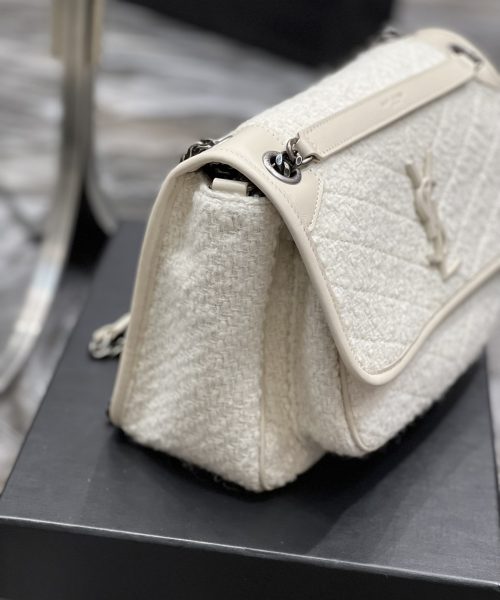 [REP 1:1] Saint Laurent Niki Medium Chain Bag White For Women, Women's Bags 11in/28cm YSL