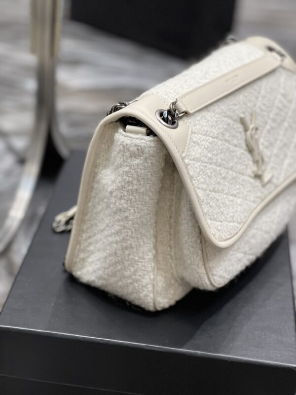 [REP 1:1] Saint Laurent Niki Medium Chain Bag White For Women, Women's Bags 11in/28cm YSL