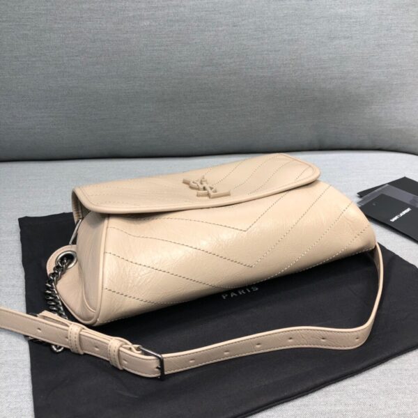 [REP 1:1] Saint Laurent Niki Medium Crinkled Shoulder Bag Beige For Women 11in/28cm YSL