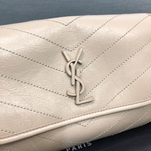 [REP 1:1] Saint Laurent Niki Medium Crinkled Shoulder Bag Beige For Women 11in/28cm YSL